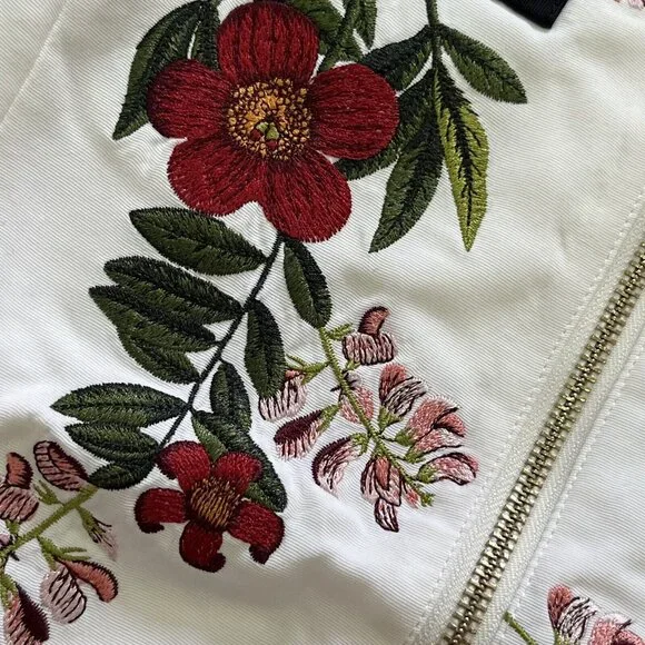 NWOT Ted Baker London Ruffle Cuff Embroidered Jacket Size 1 $395